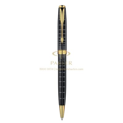 Bút Bi Parker Sonnet 10 Grey Black Cài Vàng 0912320 - Butparkerkhacten.com