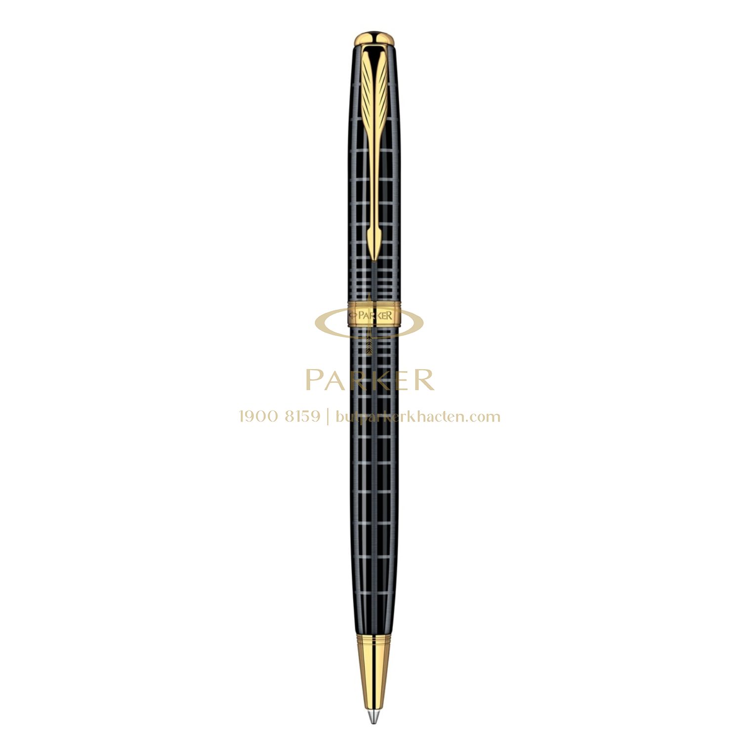 Bút Bi Parker Sonnet 10 Grey Black Cài Vàng 0912320