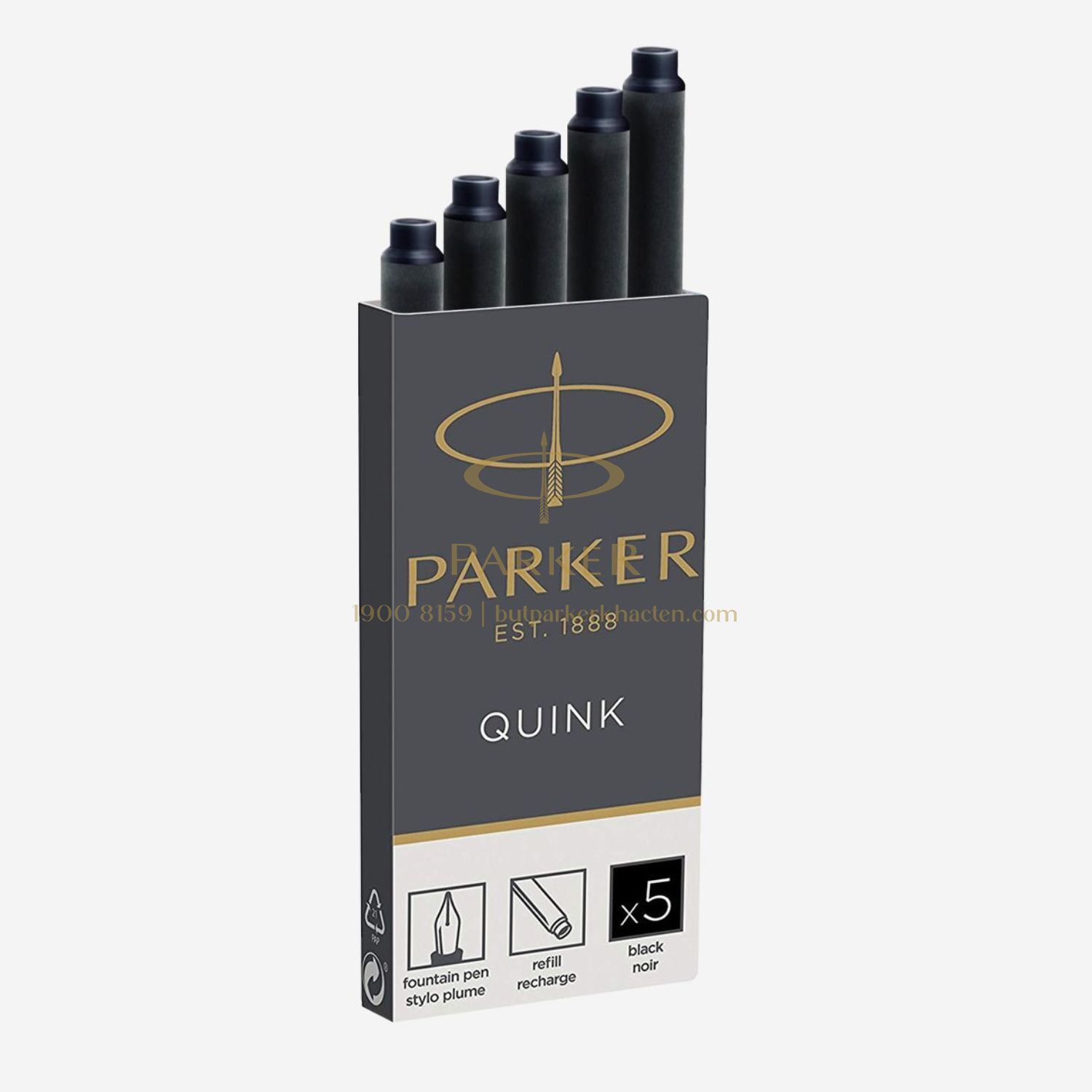 Ống Mực Parker Đen Vỉ 5-1950402